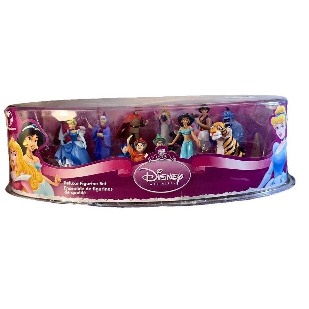 Disney Princess Deluxe Figurine Set Cinderella Sleeping Beauty Aladdin 11 Piece